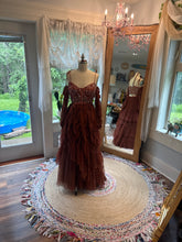 Load image into Gallery viewer, Ready to ship one of a kind hey babe with sleeves and ruffle overlay