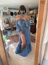 Load image into Gallery viewer, Ready to ship sale denim blue linen cotton nothing quite like you two piece dress