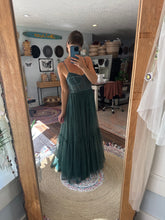 Load image into Gallery viewer, Two dress deal hand dyed teal hey babe dress and  Dark brown crinkle you glow girl tiered version ready to ship dress
