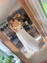 Load image into Gallery viewer, Spring sale one of a kind lace /velvet ivory  two piece ready to ship