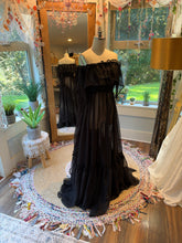 Load image into Gallery viewer, Ready to ship Show off those shoulders black sheer chiffon dress