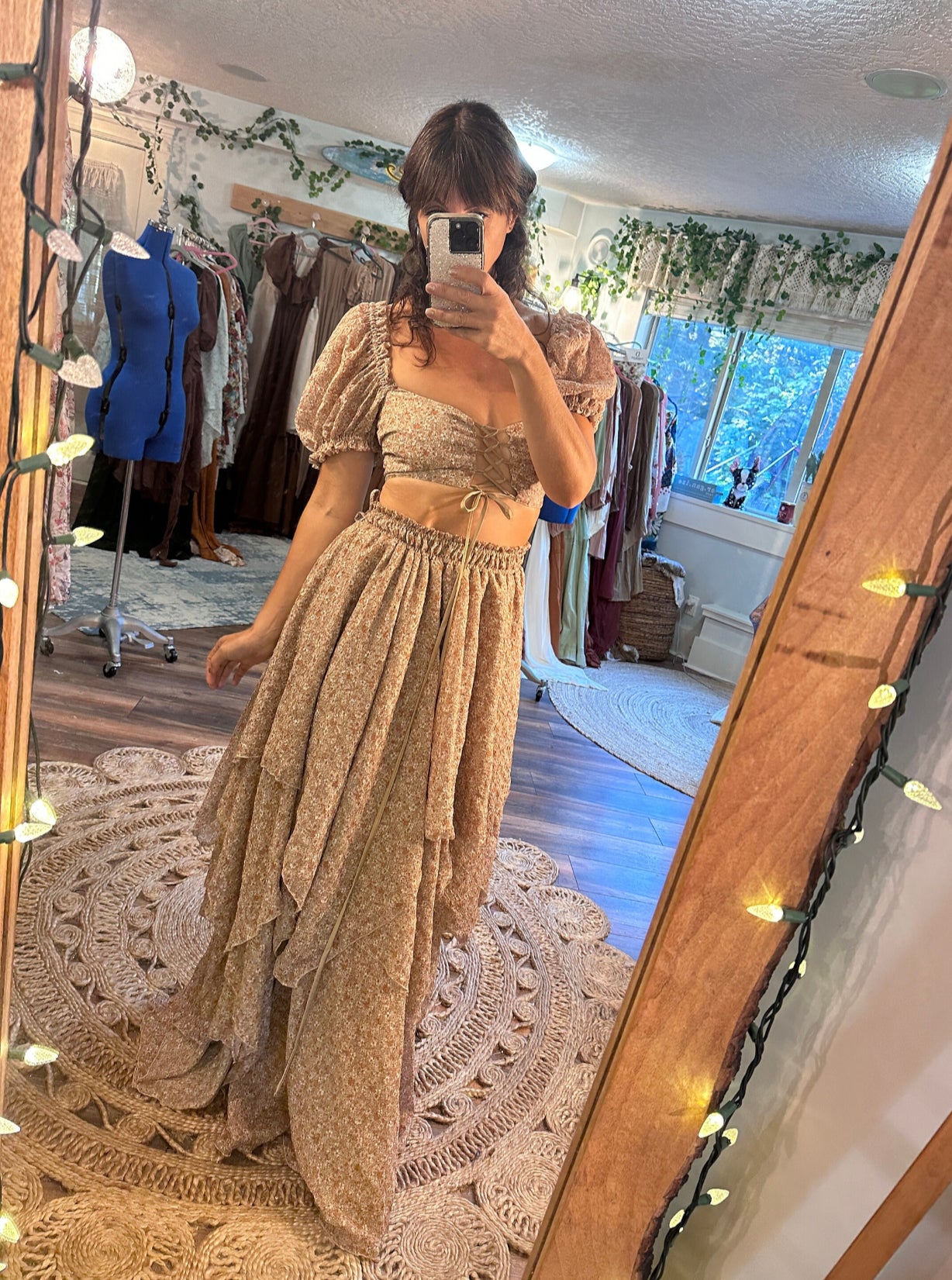 Ready to ship Oh My crinkle brown floral two piece set sale  We Are  Reclamation