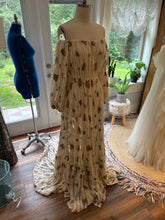 Load image into Gallery viewer, Ruffle me open with cuff elastic sleeves ready to ship embroidery fabric sheer dress