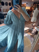 Load image into Gallery viewer, Ready to ship sale Awaken dress coastal blue linen cotton