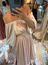 Load image into Gallery viewer, Stock clear out sale ready to ship soft blush satin ruffle me right up dress