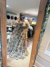 Load image into Gallery viewer, Ready to ship you glow girl  blue green floral crinkle print flash sale