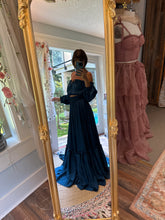 Load image into Gallery viewer, Ready to ship two dress deal teal satin nothing quite two piece Hey Babe two piece floral lace with ruffle antique white
