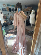 Load image into Gallery viewer, Reserved Ready to ship blush satin ruffle me right up dress