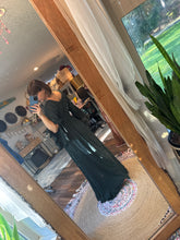 Load image into Gallery viewer, Hand dyed Dreams dress maxi length emerald green ready to ship