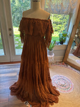 Load image into Gallery viewer, Sale ready to ship sale brown lace show off those shoulders dress