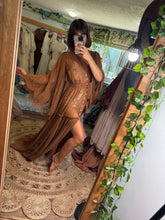 Load image into Gallery viewer, Ready to ship brown lace bloom where you are robe/dress