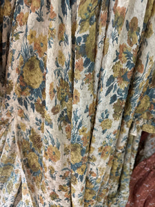 Dreams like these crinkle blue green floral ready to ship reclamation dress