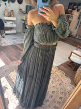 Load image into Gallery viewer, Ready to ship hand dye olive two piece dress