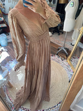 Load image into Gallery viewer, The last of these Daydream dress in tan beige gauze fits small to xl sale ready to ship