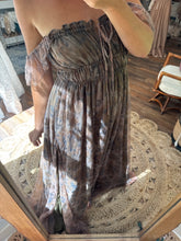 Load image into Gallery viewer, Flash sale Ready to ship blue green floral Always and forever dress (slightly sheer)