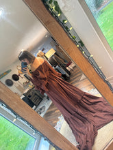 Load image into Gallery viewer, (Brown ) Ruffle me open cotton dress ready to ship on sale