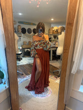 Load image into Gallery viewer, Ready to ship sale floral top and rust skirt