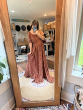 Load image into Gallery viewer, Two dress deal prairie hearts (reversible)hand dye cotton print and always and forever green blue dress spring sale