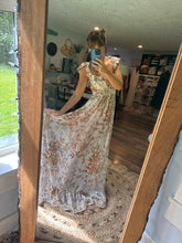 Load image into Gallery viewer, Preorder allow 6-8 week -Always and Forever dress in large floral golden crinkle