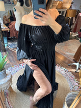 Load image into Gallery viewer, Ready to ship sale black ruffle me right up linen cotton dress