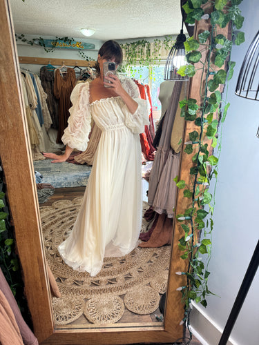 (Ivory) Ready to ship Glow Up sheer light ivory dress