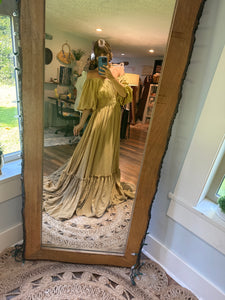 Ready to ship ruffle me right up mustard fits sm-2x linen cotton dress