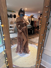Load image into Gallery viewer, Allow 6-8 week preorder vintage lover print custom dress lined in Brown
