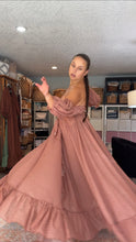Load image into Gallery viewer, Poetry dress in crinkle rose brown slight sheer