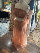 Load image into Gallery viewer, Ready to ship coral sheer two-piece dress with wrap skirt