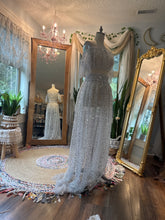 Load image into Gallery viewer, Ready to ship sale Wonderland two piece white silver sheer dress