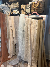 Load image into Gallery viewer, (Package Q) bigger pieces ready to ship Box of fabric remnants perfect for baby layering (photo prop)