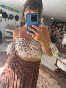 Ready to ship hand dyed two piece with poetry crinkle top