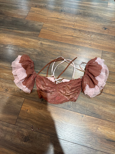 Ready to ship hand dye lace top