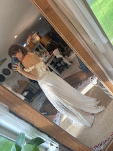 Load image into Gallery viewer, Spring sale one of a kind lace /velvet ivory  two piece ready to ship