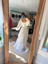 Load image into Gallery viewer, Ready to ship linen cotton chiffon Glory Dress with detachable lace tulle over skirt