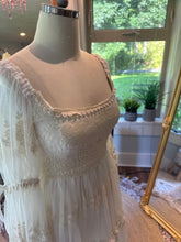 Load image into Gallery viewer, Ready to ship sale one of a kind euphoria with ivory embroidered lace merged with vintage lace dress