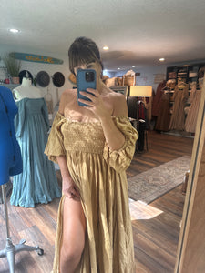 (Mustard) Ready to ship  The Sugar Sugar dress linen cotton