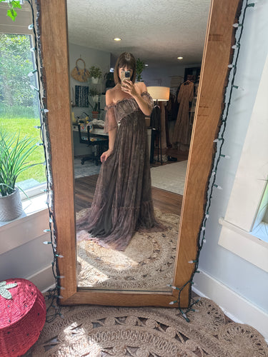 (Peonies) Show off those shoulders dress ready to ship