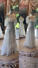 Load image into Gallery viewer, Ready to ship sample sale three piece corset dress comes with an extra chiffon over skirt