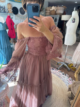 Load image into Gallery viewer, Two dress deal always and forever beige linen cotton and hand dyed rose brown euphoria dress