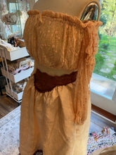 Load image into Gallery viewer, Ready to ship two skirts two tops deal- embroidered cotton ivory skirt with ivory always top and one of a kind hand dyed set