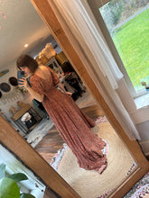 Load image into Gallery viewer, Two dress deal prairie hearts (reversible)hand dye cotton print and always and forever green blue dress spring sale