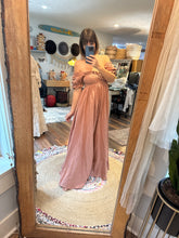 Load image into Gallery viewer, (Sale) Ready to ship sale rose brown linen cotton Oh Juliet dress reversible