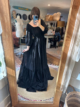 Load image into Gallery viewer, Ready to ship sale black ruffle me right up linen cotton dress