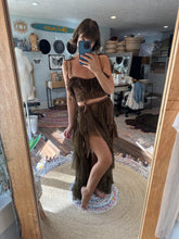 Load image into Gallery viewer, One top, one skirt, one tie on wrap skirt sheer all ready to ship (hand dyed)