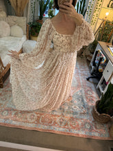 Load image into Gallery viewer, Oh lover beige blush floral chiffon maternity friendly reclamation dress ready to ship