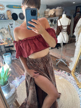 Load image into Gallery viewer, Two top one skirt - skirt has teeny flaws with brown top/red top