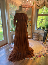 Load image into Gallery viewer, Sale ready to ship sale brown lace show off those shoulders dress