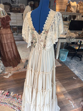 Load image into Gallery viewer, (Needs for May 30 shoot) Preorder allow 6-8 week The new Rosette Dress in ivory soft matte satin with roses pink embroidered embellishments (Copy)
