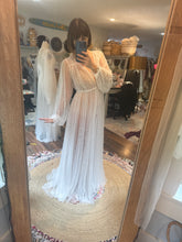 Load image into Gallery viewer, Pearl power robe dress on sale ready to ship with a nude body suit